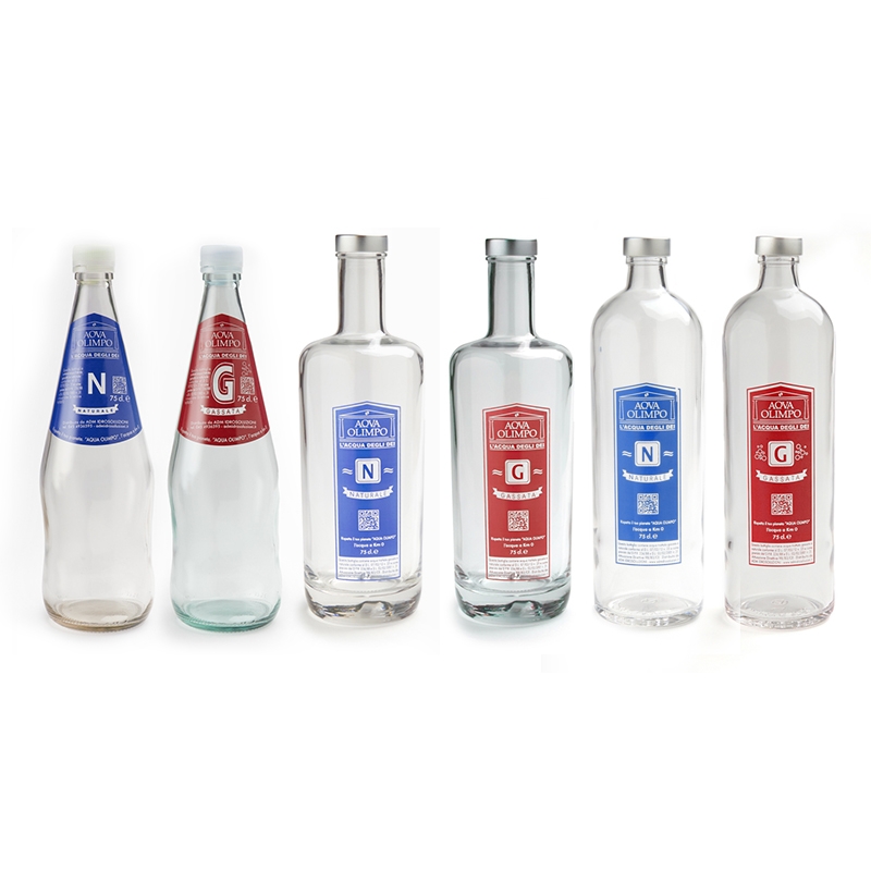Bottiglia acqua naturale e gassata marchiata